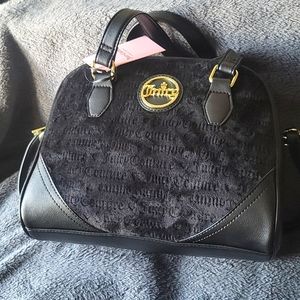 Juicy Couture black on black and gold satchel bag